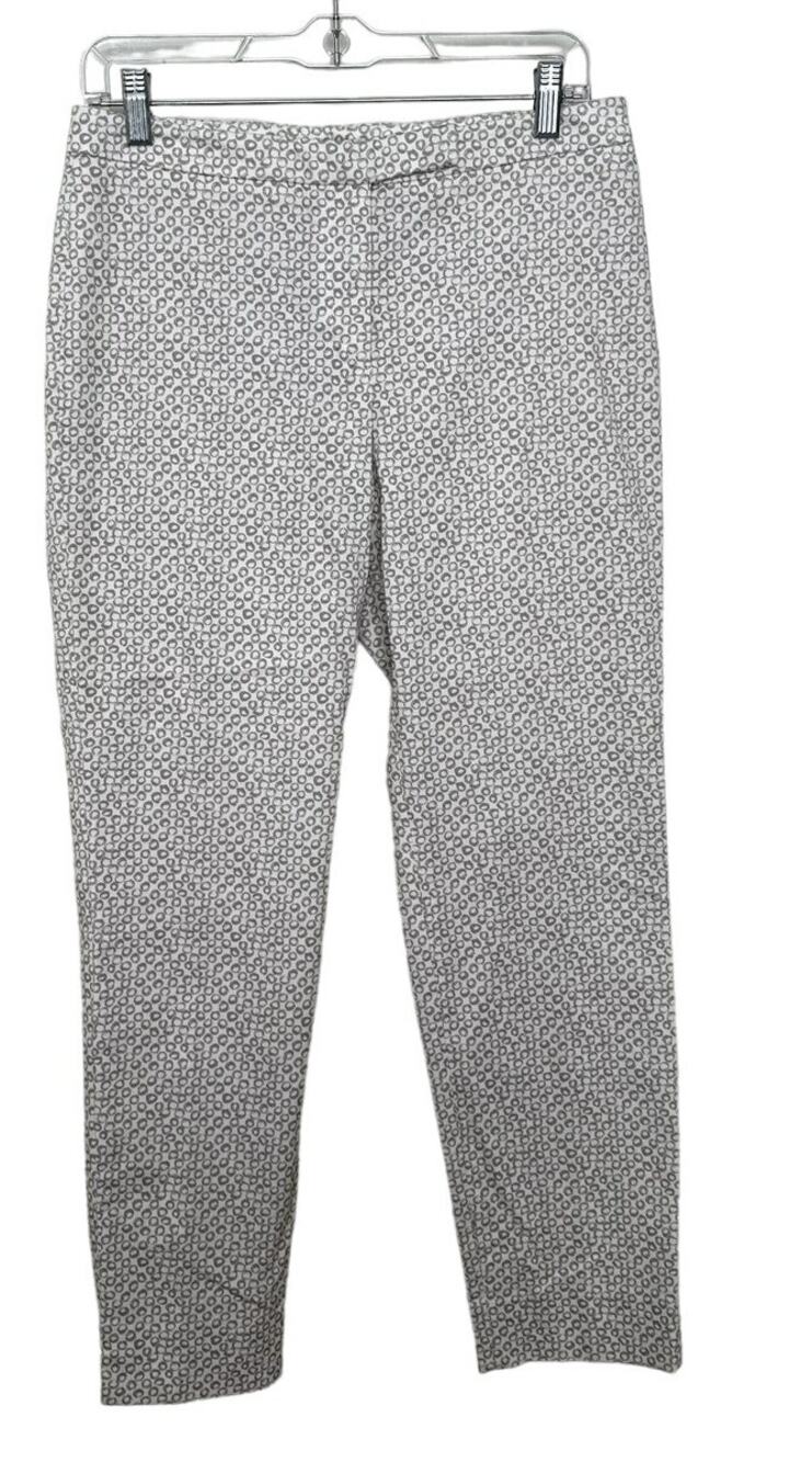 Peserico Slim Cut Tailored Straight Leg Casual Pants Stretch Twill Cropped White